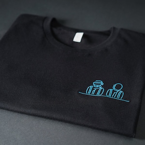 Besticktes Roboter T-Shirt - Schwarz - Unisex - Daft Punk Tribut