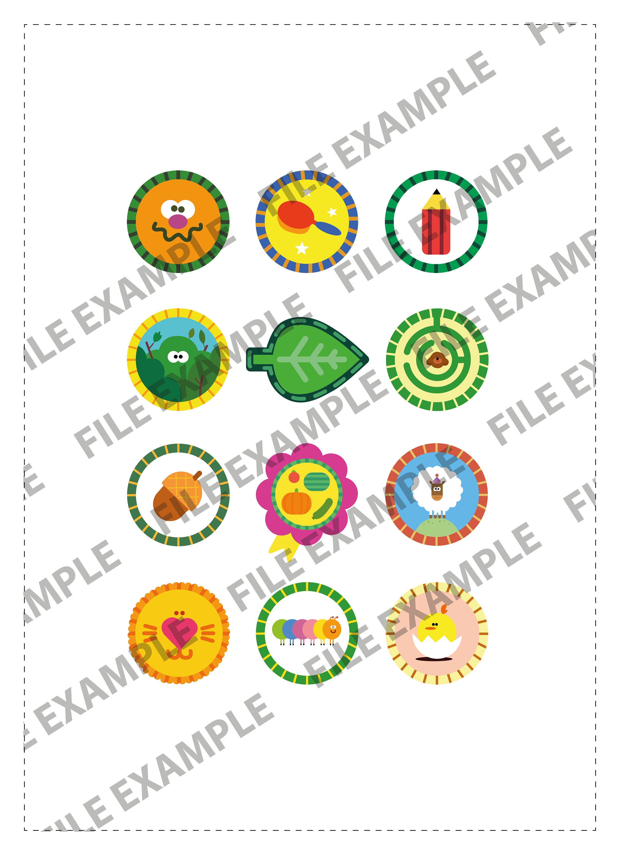 Hey Duggee Badges A3 File to Print Etsy