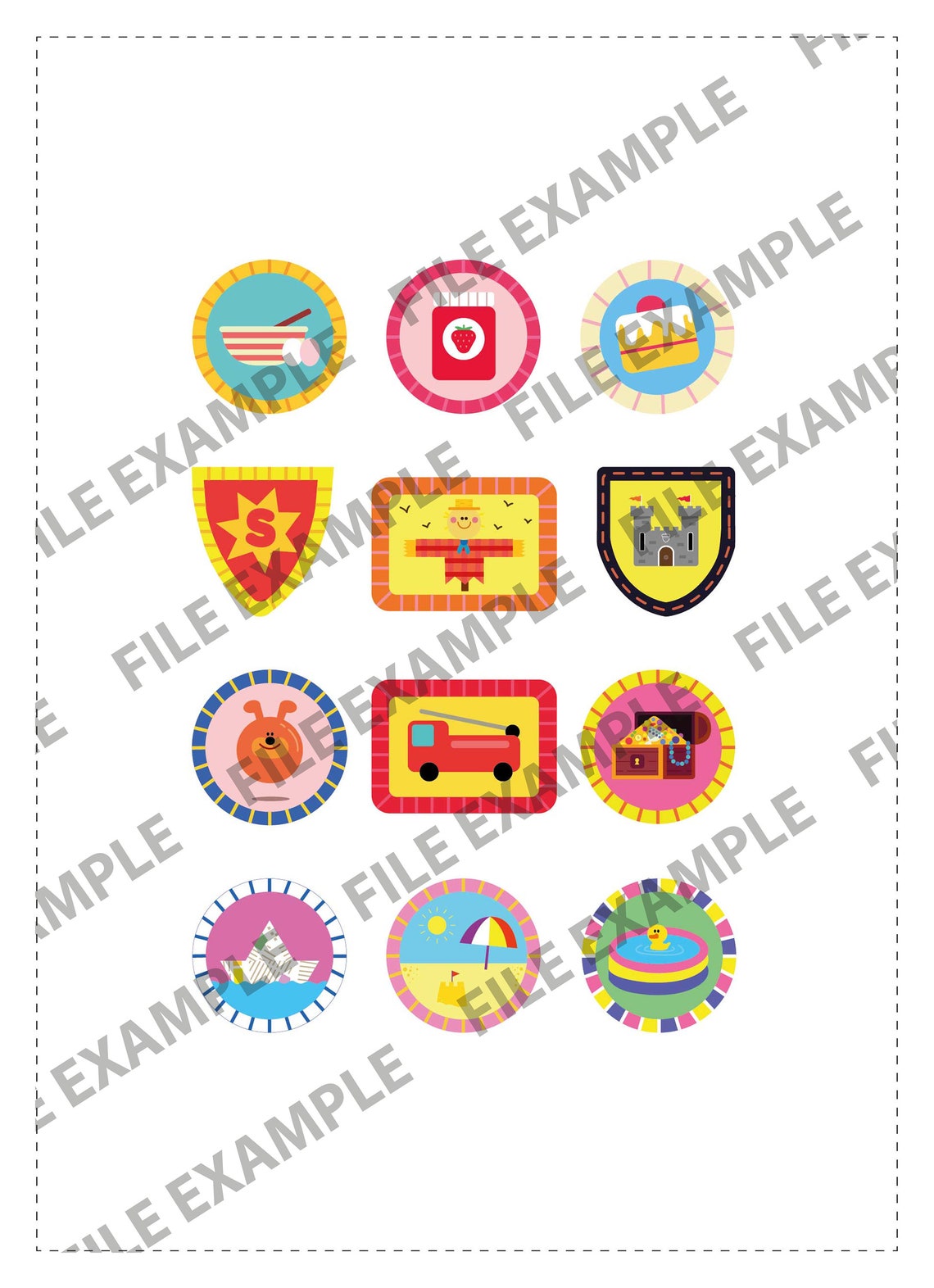 Hey Duggee Badges A3 File To Print Etsy