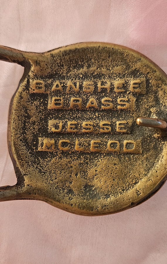 Brass Tech Ether Guild Jesse Mcleod‎ Banshee Piscinean Vintage Belt Buckle/belt Signed Brass Tech Ether Guild Jesse Mcleod Banshee Piscinean  main image 4