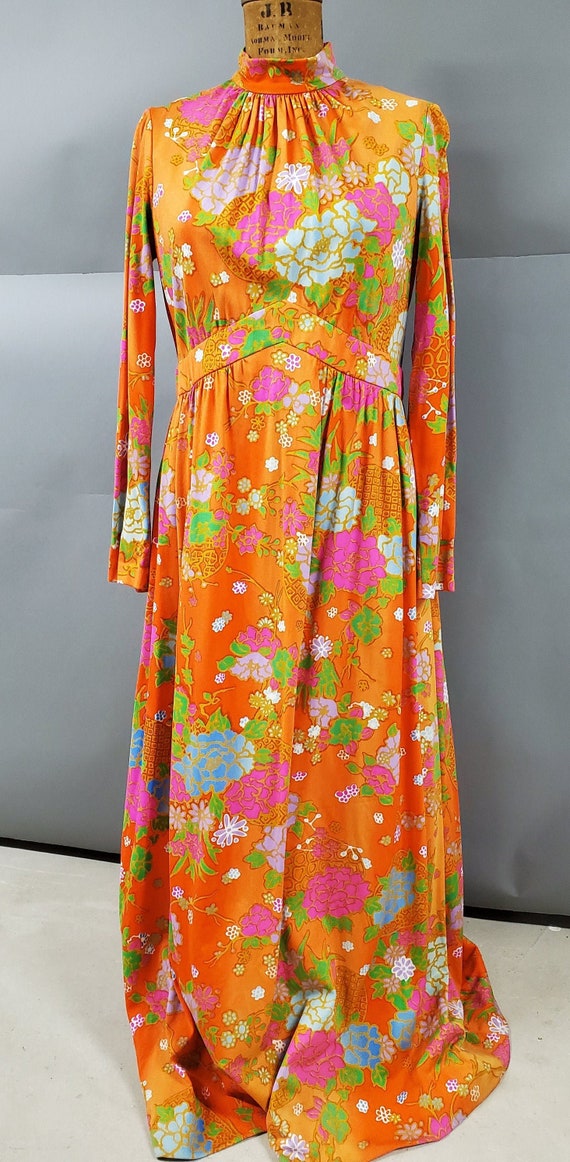 Vintage 1960's Floral Maxi Dress