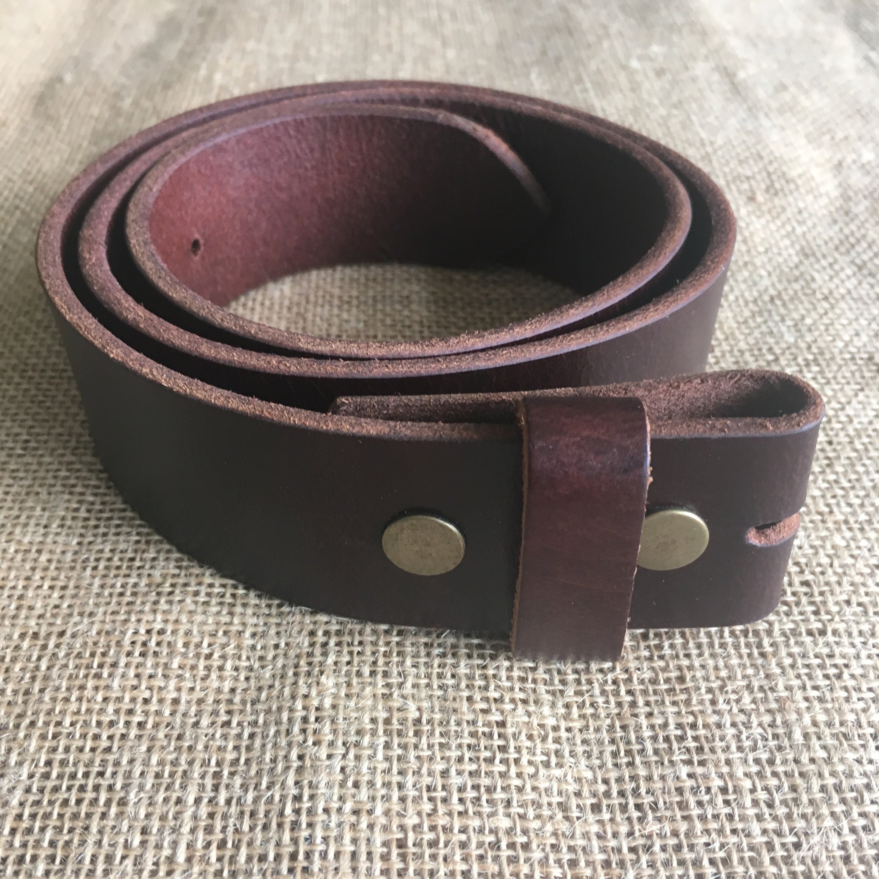 1.5 Wide Chestnut Leather Belt Strap Replacement with Snaps – Buckle My  Belt