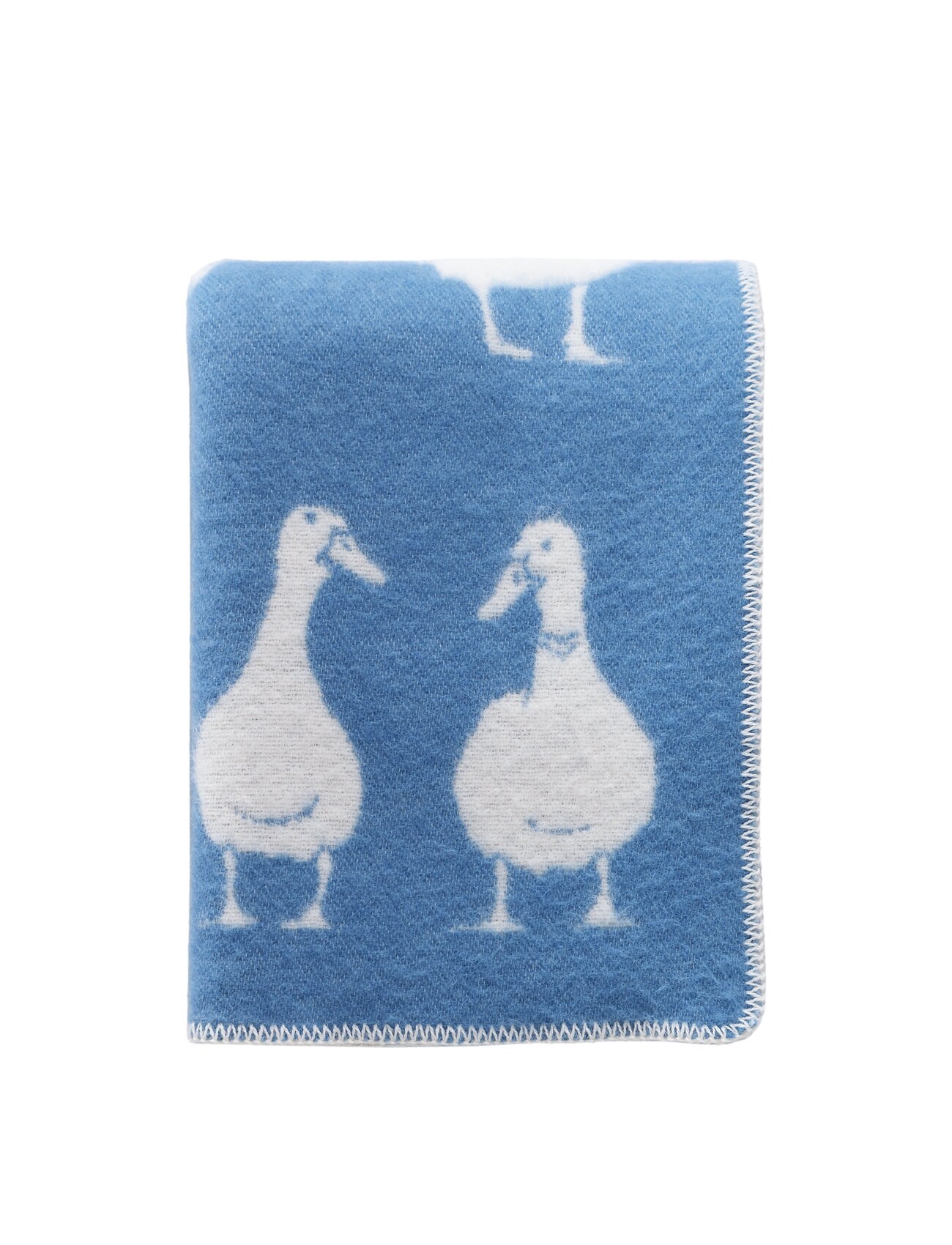 Blue Duck Wool Blanket With Reversible Pattern Blue/ off Etsy UK