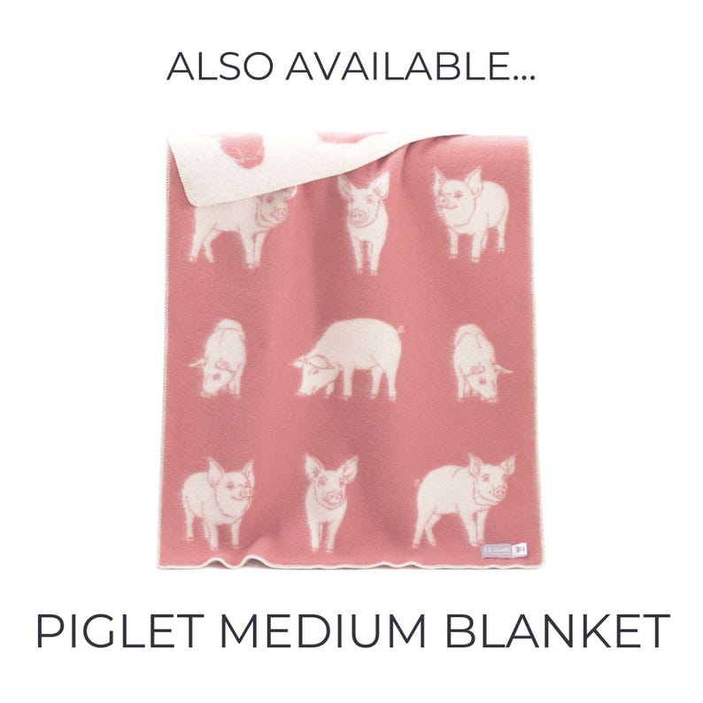 Piglet Wool Throw | Cozy Pink Blanket with Tassels for Chair, Bed & Sofa image 12