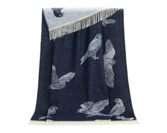 Falcon Merino Wool Throw | Woven Blanket made from Pure Merino Wool | Ideal as Bedspread, Housewarming Present