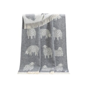 Mima Sheep Soft Grey Wool Throw Woven Soft Cozy Blanket made from Pure Wool Ideal as Bedspread, Housewarming Present image 2