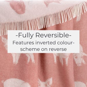 Piglet Wool Throw | Cozy Pink Blanket with Tassels for Chair, Bed & Sofa image 8