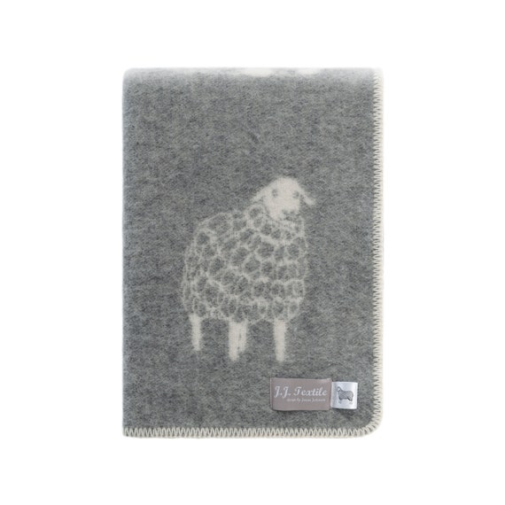 Grey Sheep Mima Small Blanket High Quality Reversible Curly Sheep