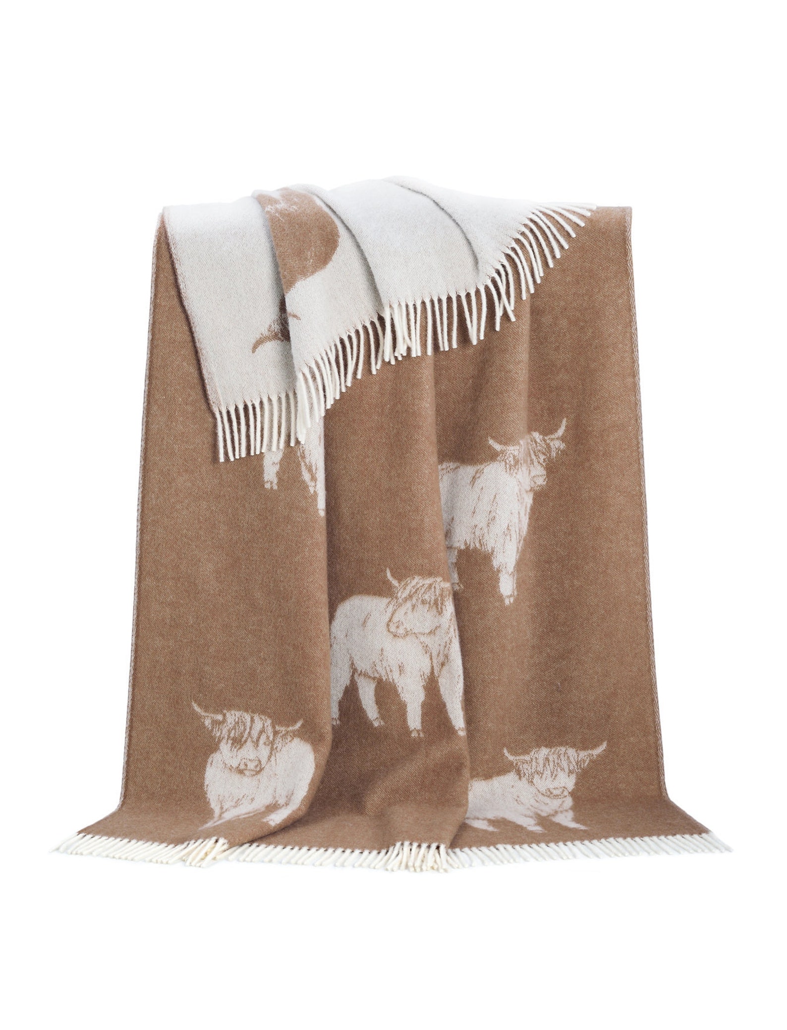 Highland Cow Throw Brown Cattle Blanket Wool Blanket Throw Etsy