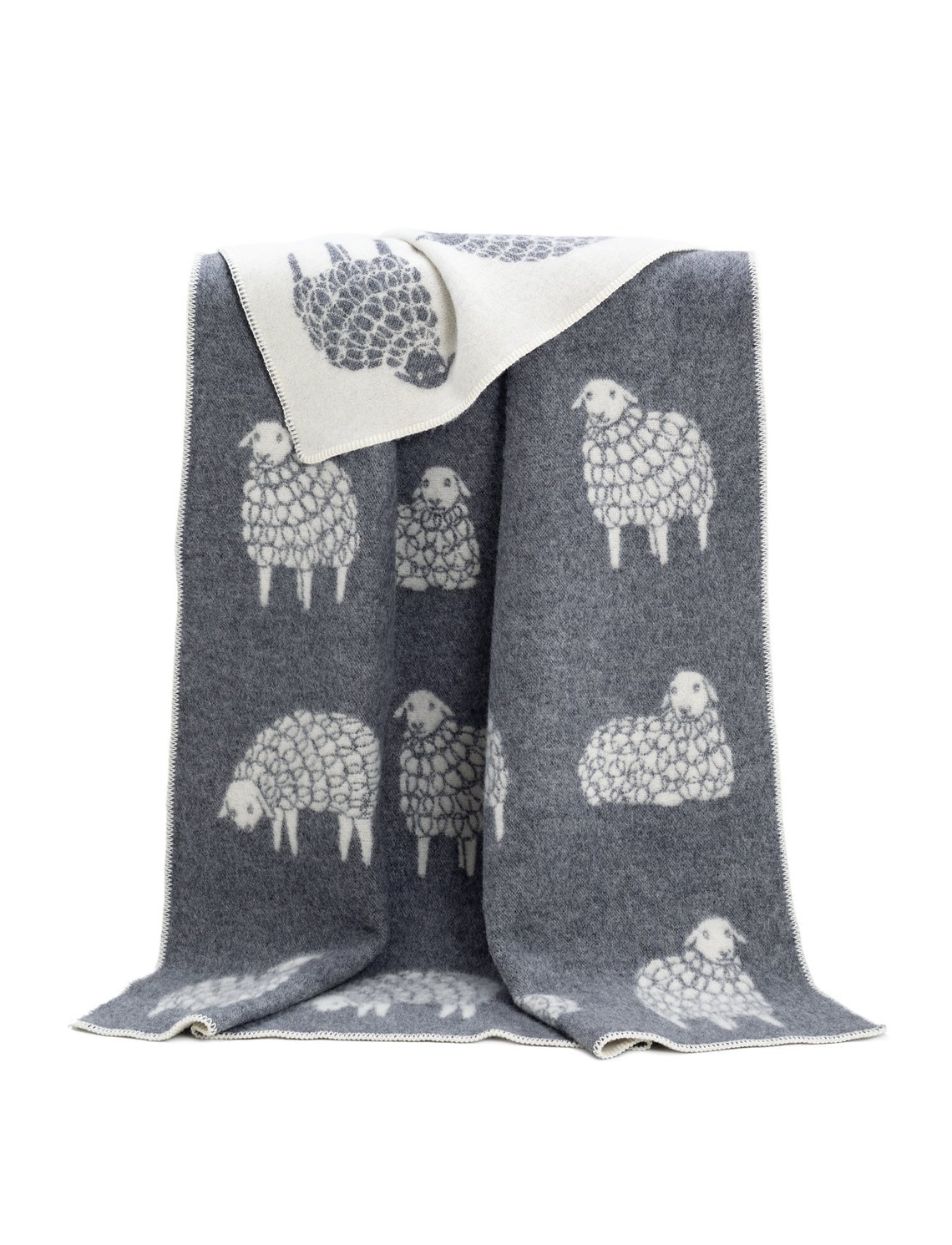 Grey Sheep Blanket Winter Cosy Blanket Throw Reversible Etsy