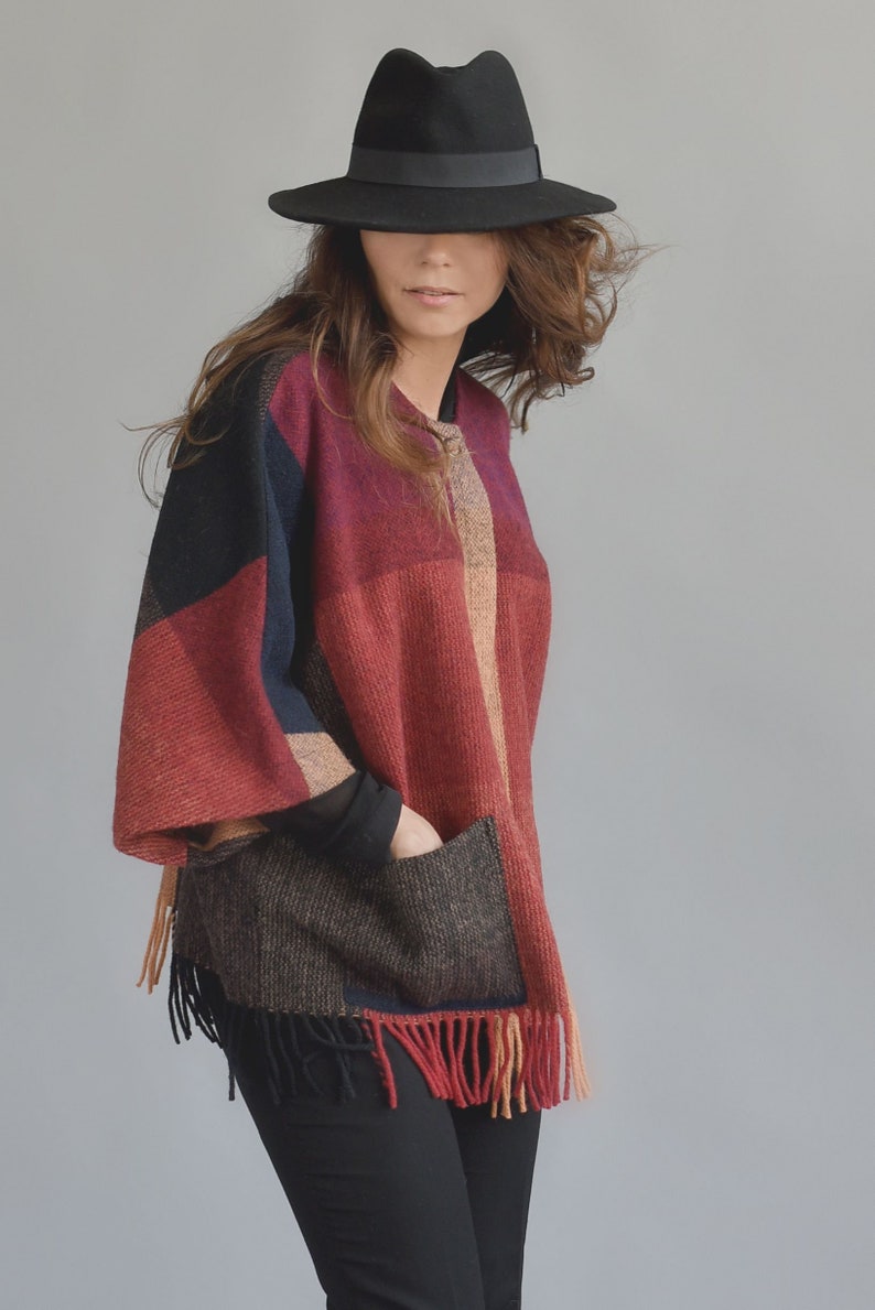 wrap wool jacket washable natural with pockets coat one size light unlined orange mum jjtextile with fringes brown worm black