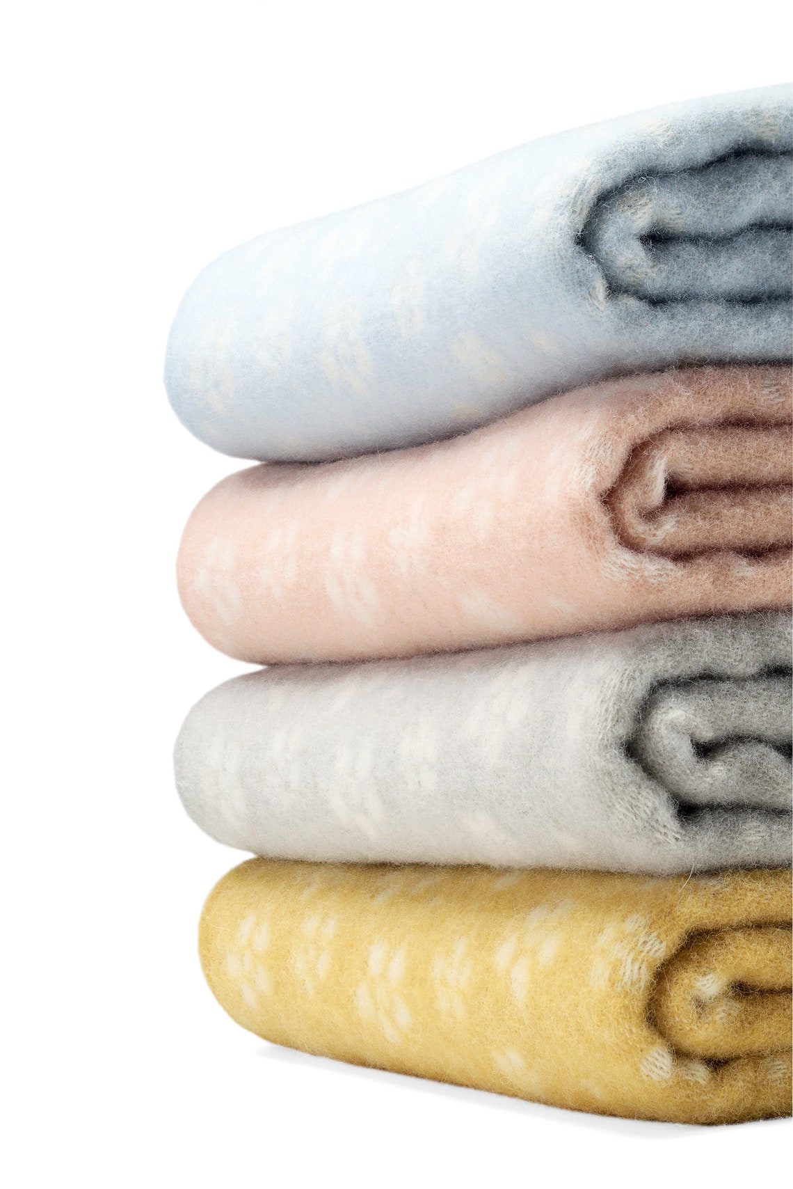 Light Blue Flowers Throw Floral Pure Wool Blanket Summer Etsy Polska