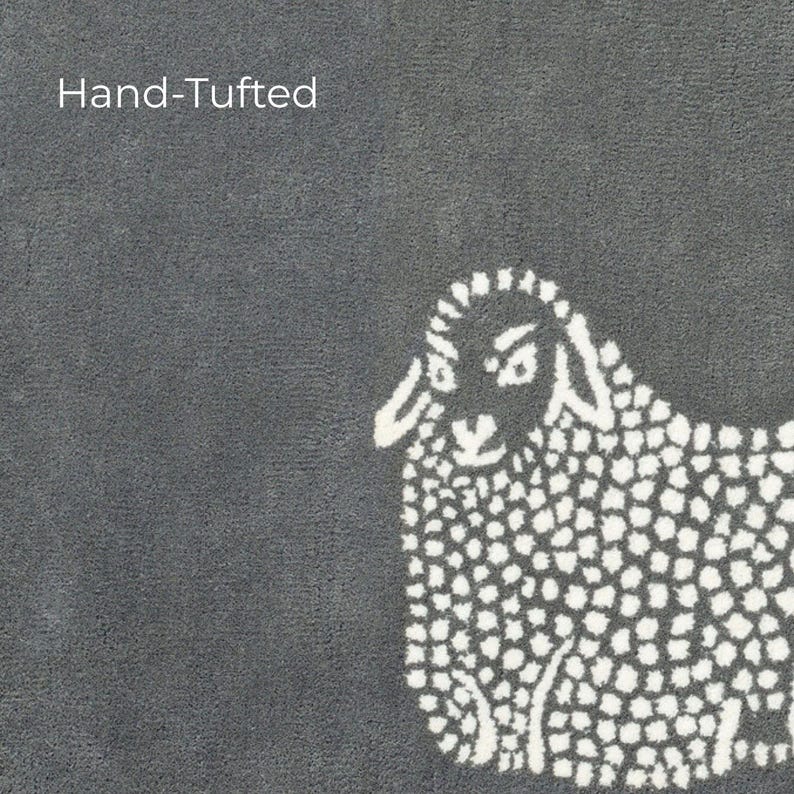 Handgetuft schapenkleed | Mat van 100% pure Nieuw-Zeelandse wol | Rond tapijt | Inrichting kinderkamer, slaapkamer, woonkamer afbeelding 5