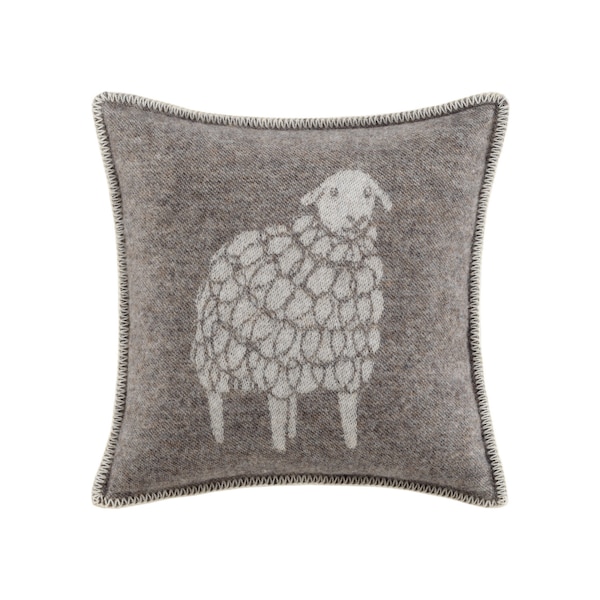 Taupe Brown Wool Mima Cushion Cover, Neutral Minimalistic Sheep PIllowcase, 45 x 45cm/ 18 x 18" Square