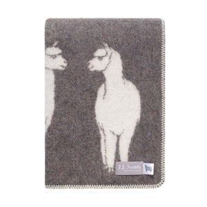 Alpaca Wool Blanket | Brown and Off-White Throw for Chair, Bed & Sofa