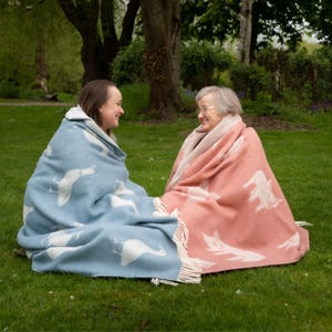 Piglet Wool Throw | Cozy Pink Blanket with Tassels for Chair, Bed & Sofa image 6