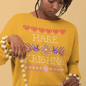 Hare Krishna Sweatshirt Yoga Meditation Mindfulness Gift ISKCON Spiritual Shirt Spirituality Aesthetic Boho Clothing Unisex Sweater