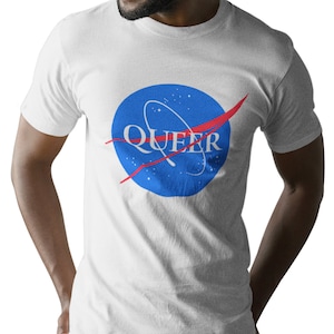 Lesbian Gay Art Queer Tshirt | LGBT Gay Pride Shirt | Queer Nasa Logo Funny Gay Men&#39;s Unisex T-shirt