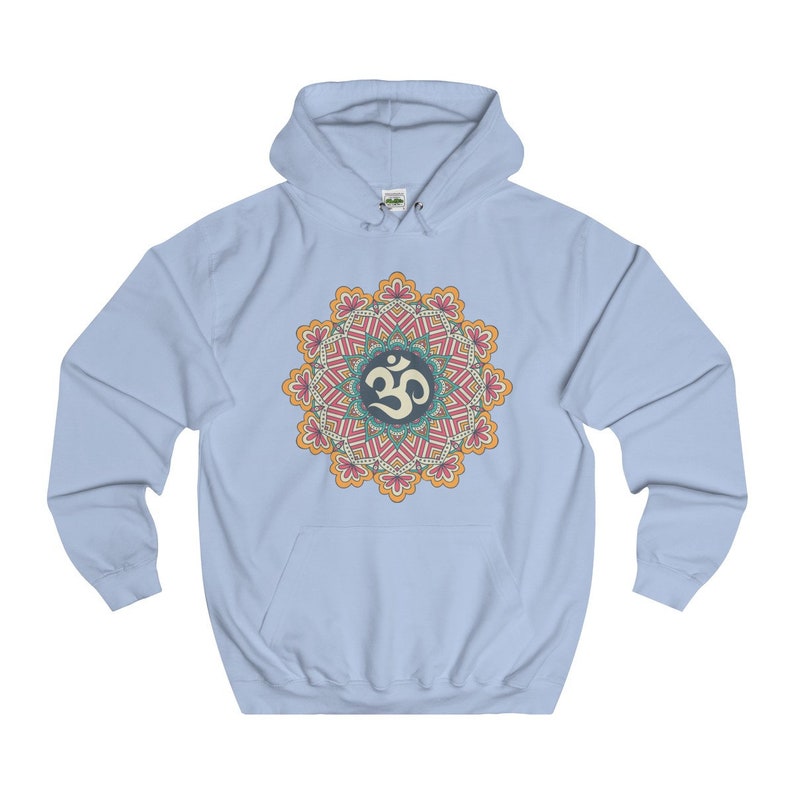 Sri Ohm Mandala Hoodie Om Yoga Meditation Spiritual Shirt Sacred Geometry Boho Unisex Hooded Flleece Sweatshirt image 2