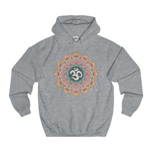 Sri Ohm Mandala Hoodie Om Yoga Meditation Spiritual Shirt Sacred Geometry Boho Unisex Hooded Flleece Sweatshirt image 5