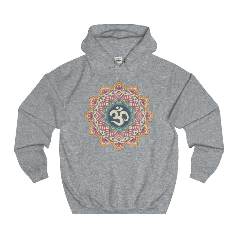 Sri Ohm Mandala Hoodie Om Yoga Meditation Spiritual Shirt Sacred Geometry Boho Unisex Hooded Flleece Sweatshirt image 5