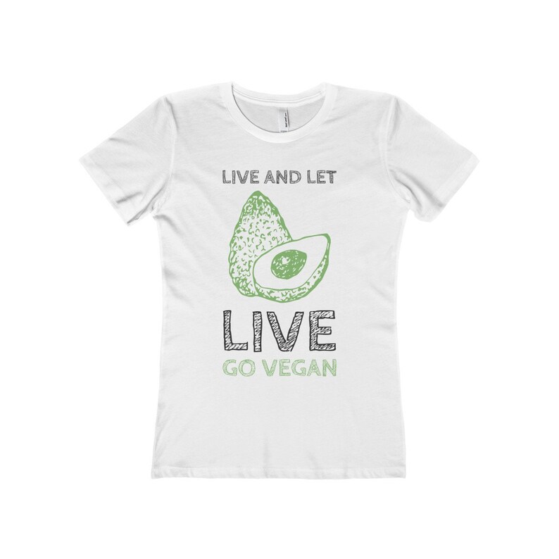 Avocado Vegan T Shirt Vegan Clothing Live And Let Live Go Vegan Shirt Women's Vegan Tee image 2