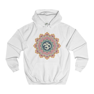Sri Ohm Mandala Hoodie Om Yoga Meditation Spiritual Shirt Sacred Geometry Boho Unisex Hooded Flleece Sweatshirt image 3