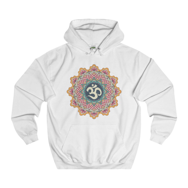 Sri Ohm Mandala Hoodie Om Yoga Meditation Spiritual Shirt Sacred Geometry Boho Unisex Hooded Flleece Sweatshirt image 3