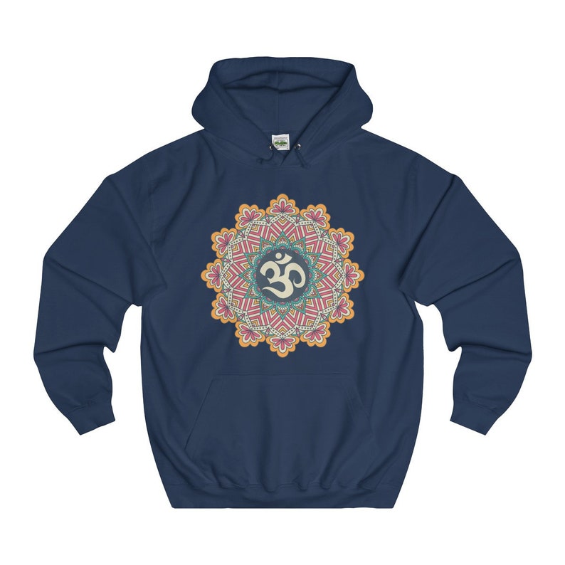 Sri Ohm Mandala Hoodie Om Yoga Meditation Spiritual Shirt Sacred Geometry Boho Unisex Hooded Flleece Sweatshirt image 6