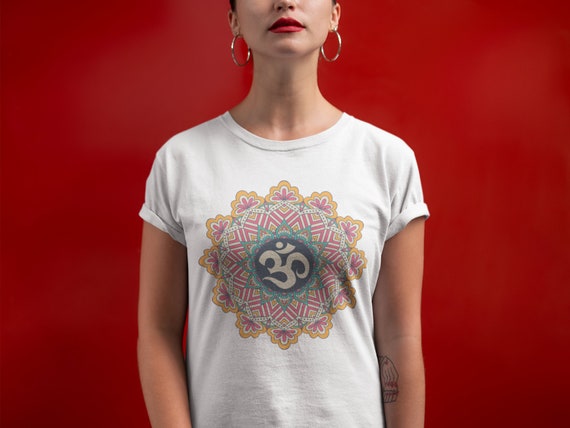 Red Mandala Tshirt, Om, Yoga, Meditation Red Mandala Tshirt, Om, Yoga, Meditation