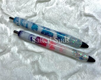Custom Beach Glitter Gel Pen: Refillable Black Ink Joy Pen