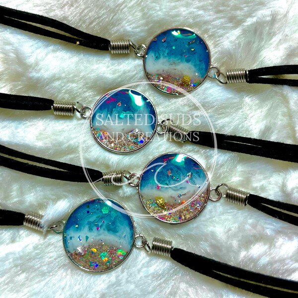 Resin Ocean Bracelet / Sea Beach Bracelet / Water Bracelet / Ocean Lovers Gift / Ocean Jewelry / Coastal Jewelry