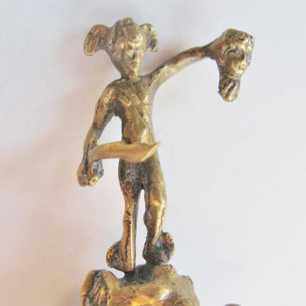 Vintage Figural Cork Bottle Stopper Perseus with the Head of Gorgon Medusa