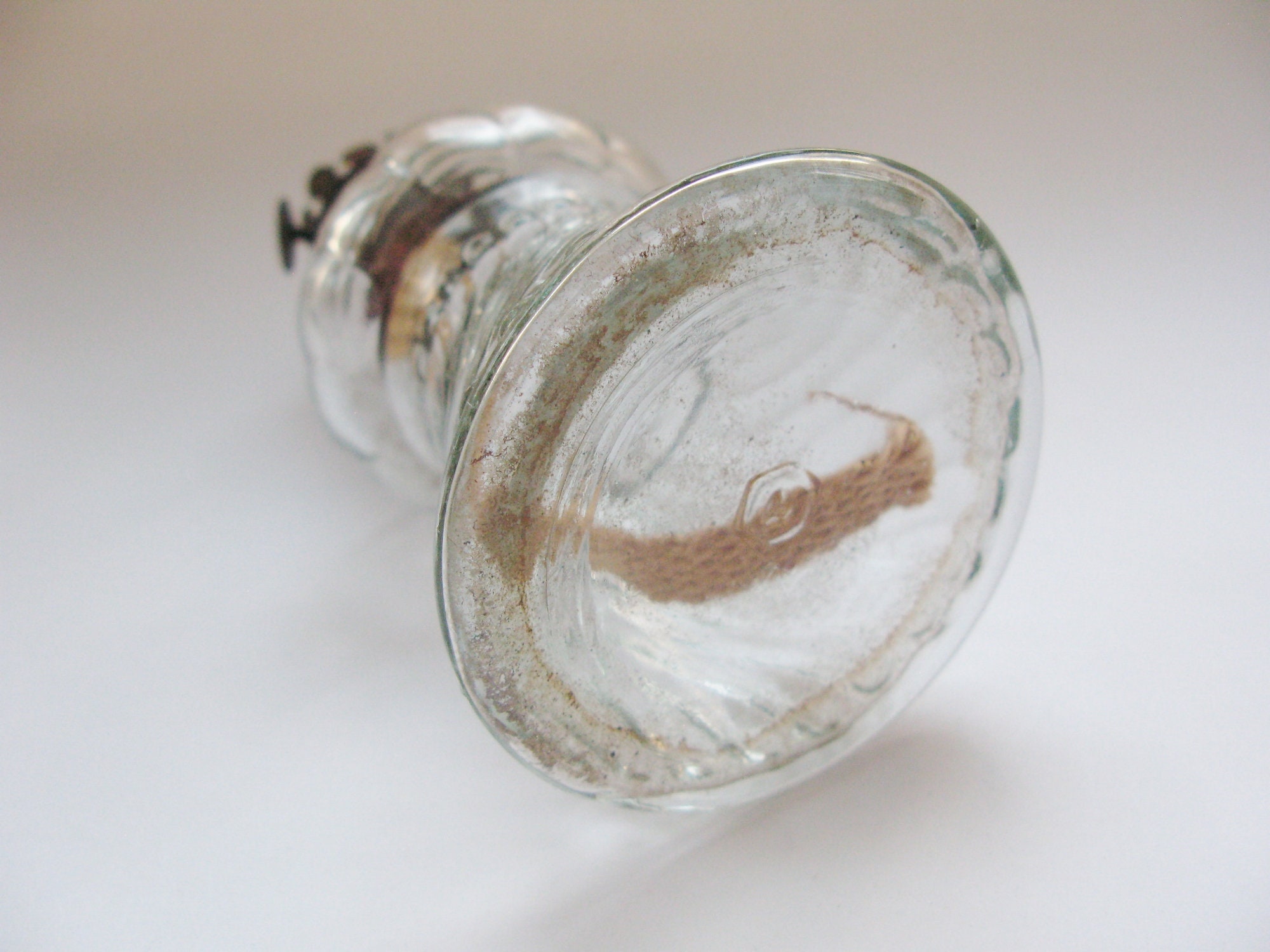 Miniature Acorn Oil Lamp Clear Glass Swirl P & A Burner Etsy Canada