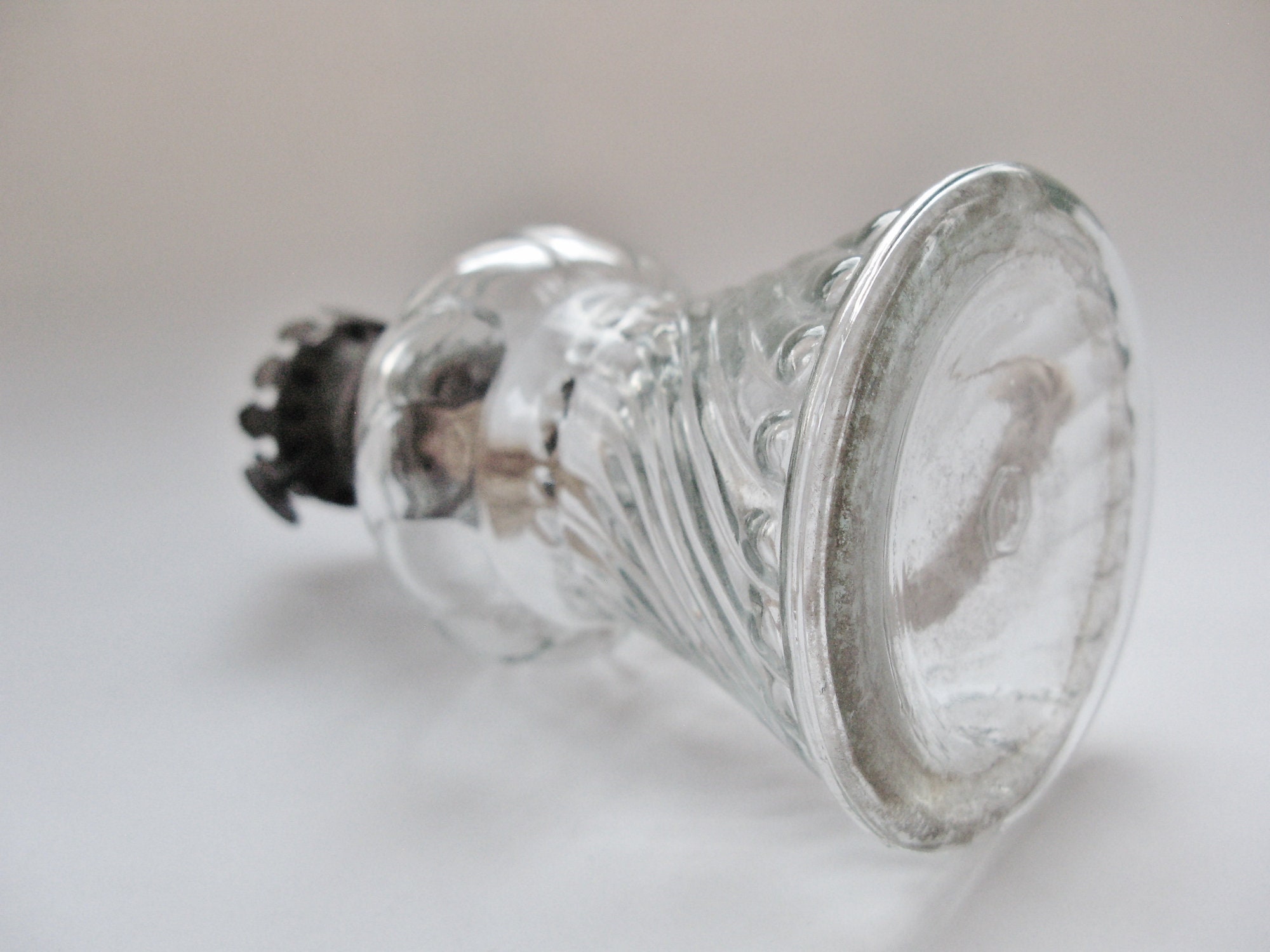 Miniature Acorn Oil Lamp Clear Glass Swirl P & A Burner Etsy Canada