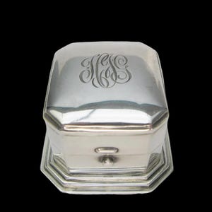 Boîte à bagues Birks Art déco en argent sterling