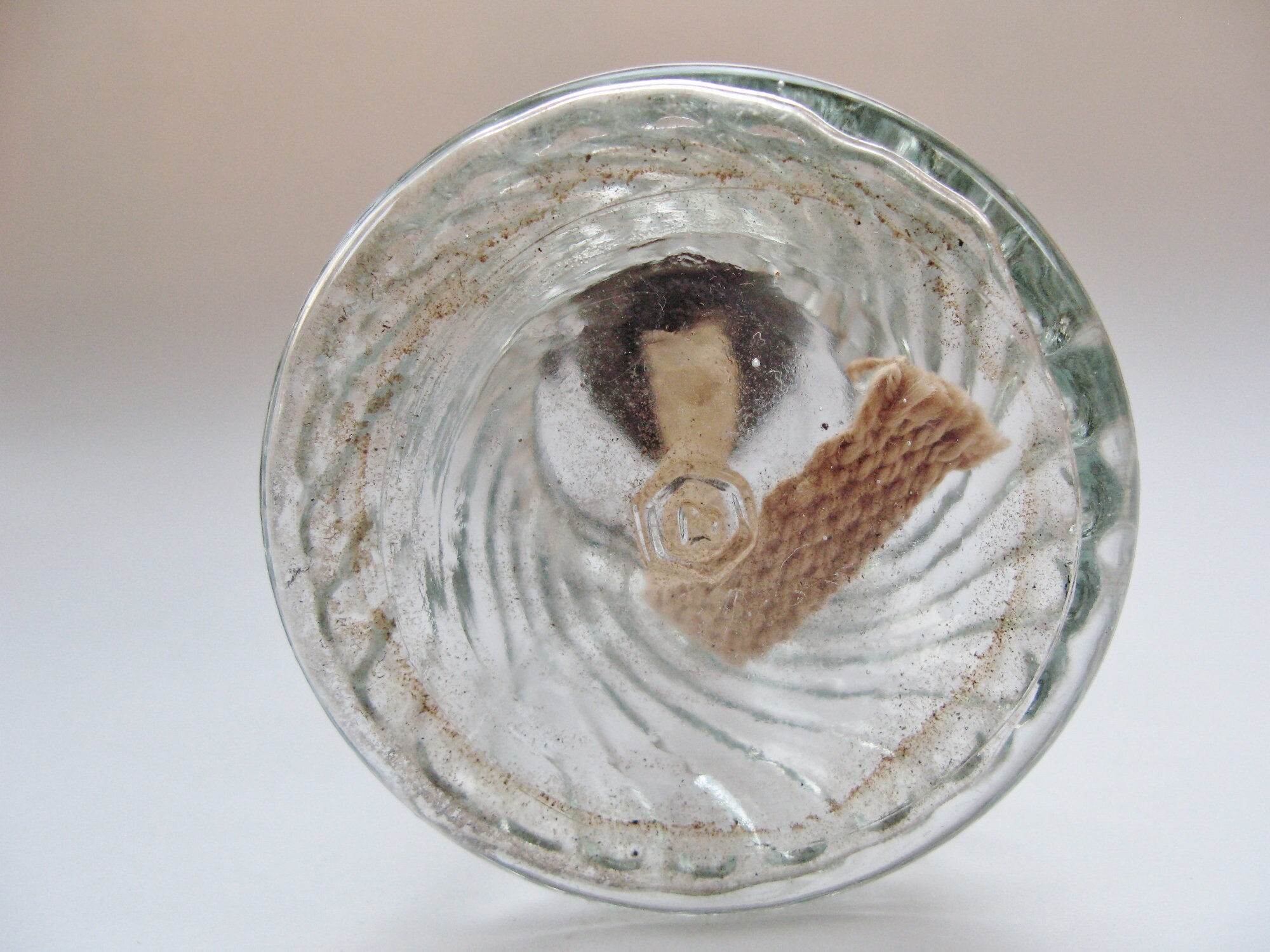 Miniature Acorn Oil Lamp Clear Glass Swirl P & A Burner Etsy Canada