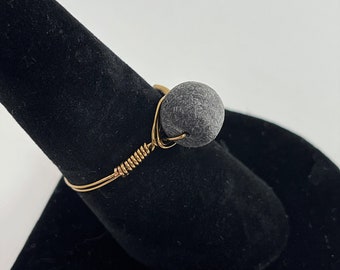 Water Buffalo Horn Wire wrapped ring, Horn handmade jewelry