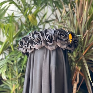 Insect flower crown, black roses and bugs flower crown