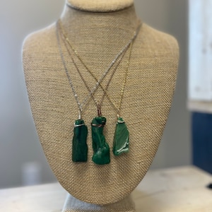 Jade wire wrapped necklace, jade crystal jewelry