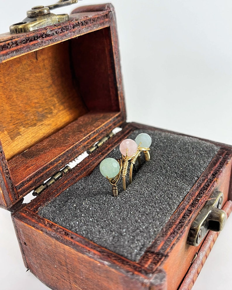 Handmade Morganite Jewelry Tiny Morganite Faceted Wire Wrapped Ring