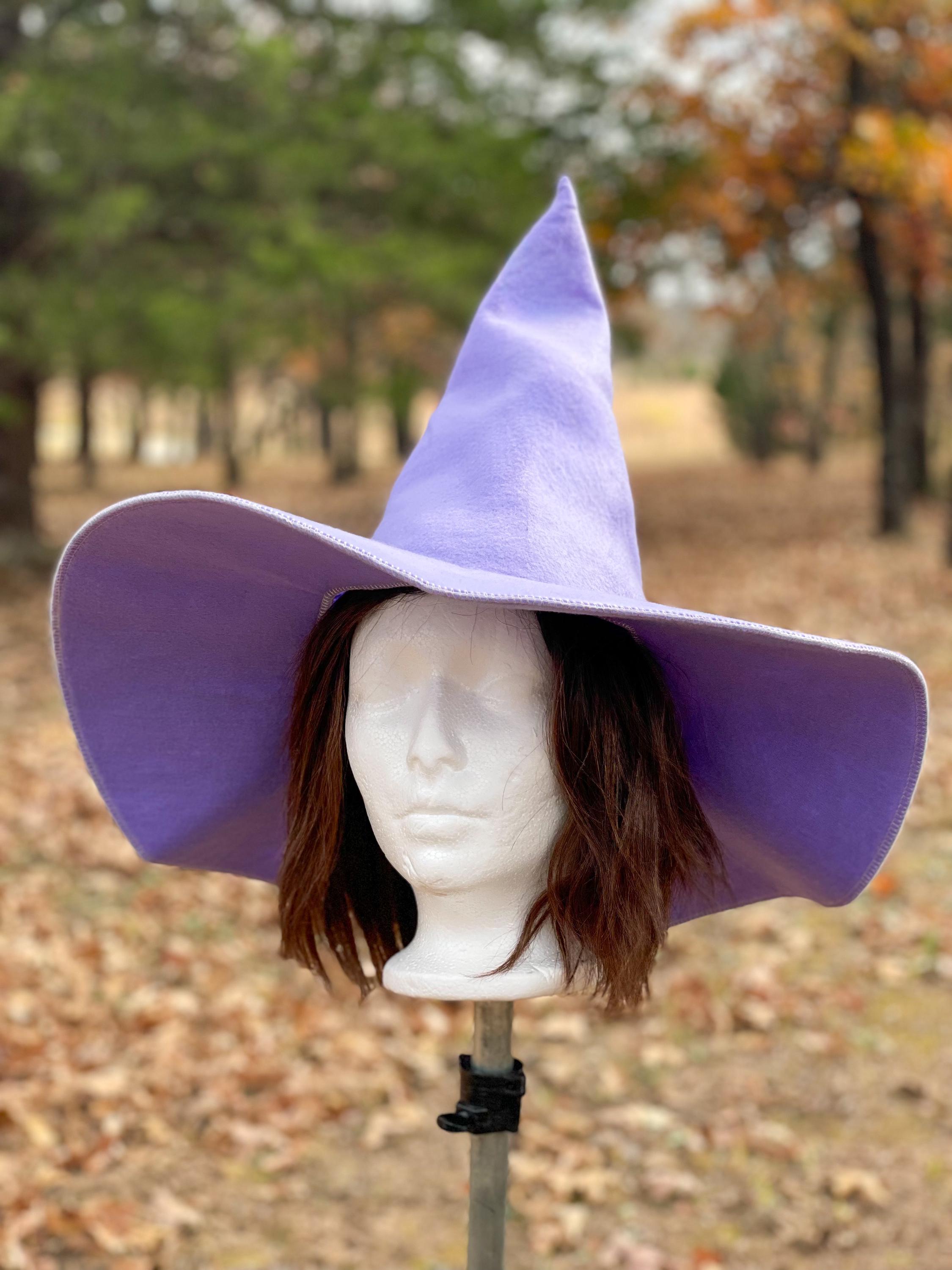 Light Purple Felt Witch Hat, Lavender Wizard Hat, Pointed 