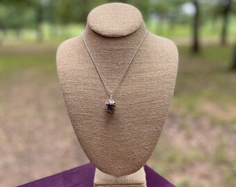 Rhodonite Mushroom wire wrapped necklace, mushroom pendant