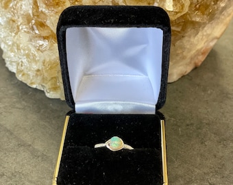 Ethiopian Opal Wire Wrapped Ring, Ethiopian Opal Handmade Ring