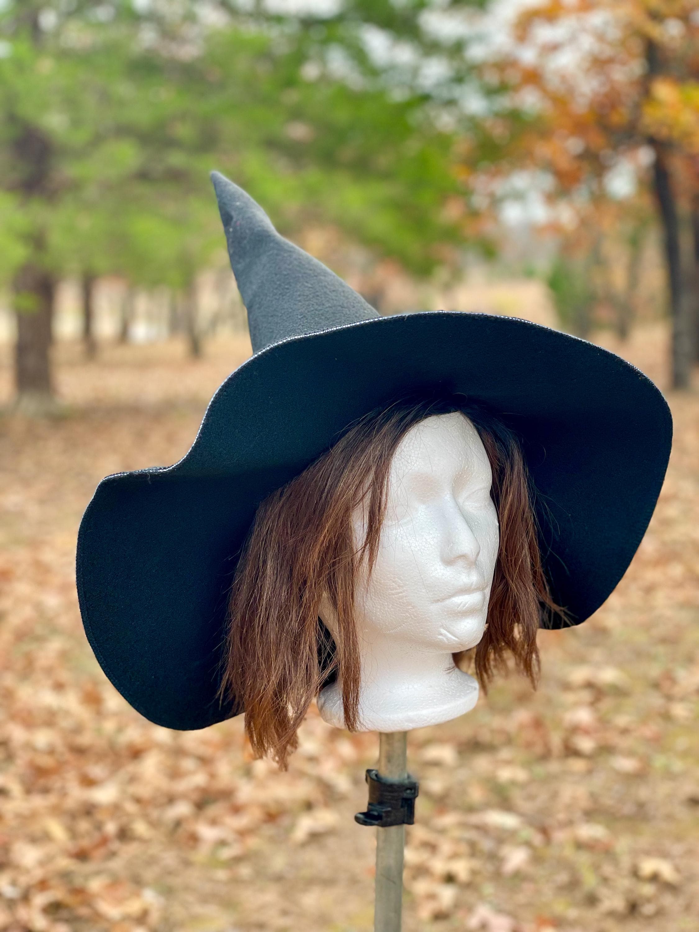 Wide Brim Black Velvet Hat - Etsy