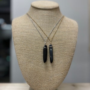 Obsidian wire wrapped necklaces, black obsidian crystal point, obsidian jewelry
