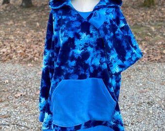 Blue with darker marbled accents Oversized Unisex Hoodie