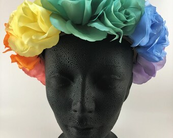 Rainbow Flower crown, Pride Flower crown, LGBT Pride, flower crown, small rainbow flower crown