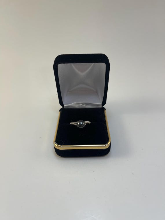 Pierre d'hématite ronde lisse de mm, anneau enveloppé de fil