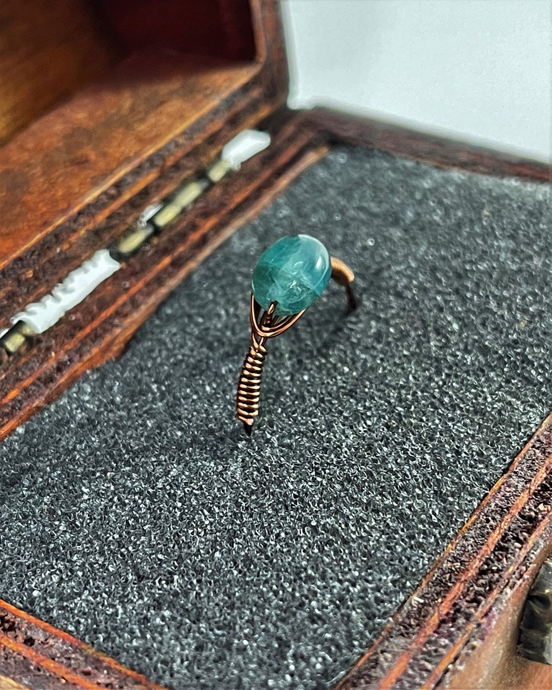 Grandidierite Wire Wrapped Pebble Ring, Handmade Grandidierite Jewelry ...